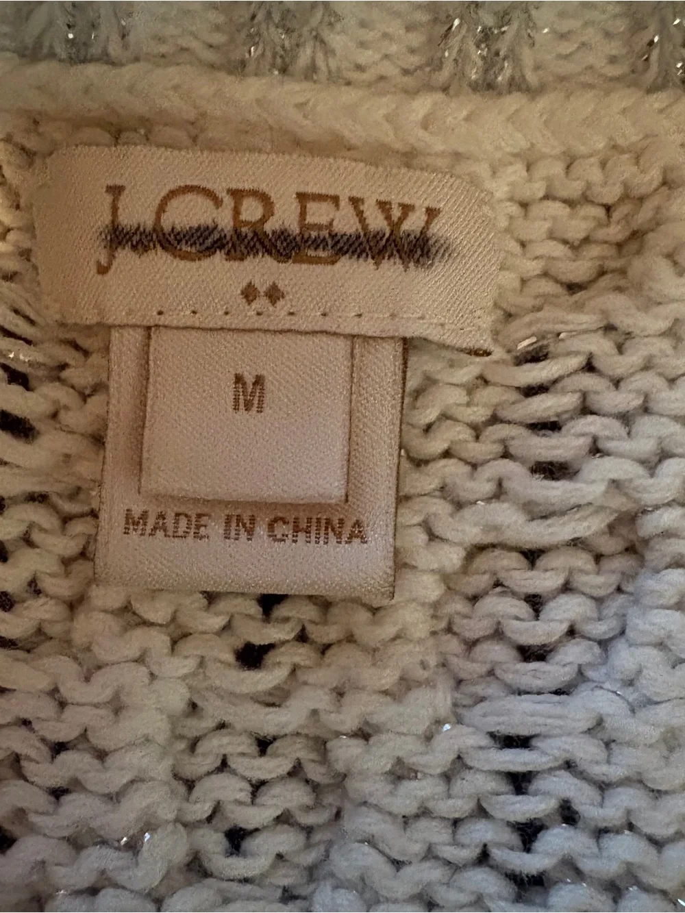 J. Crew Women's Size Medium Cream Cable Knit Sweater - Classic Crewneck